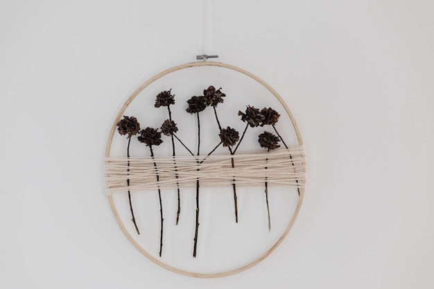 Ceramic hoop with floral embroidery